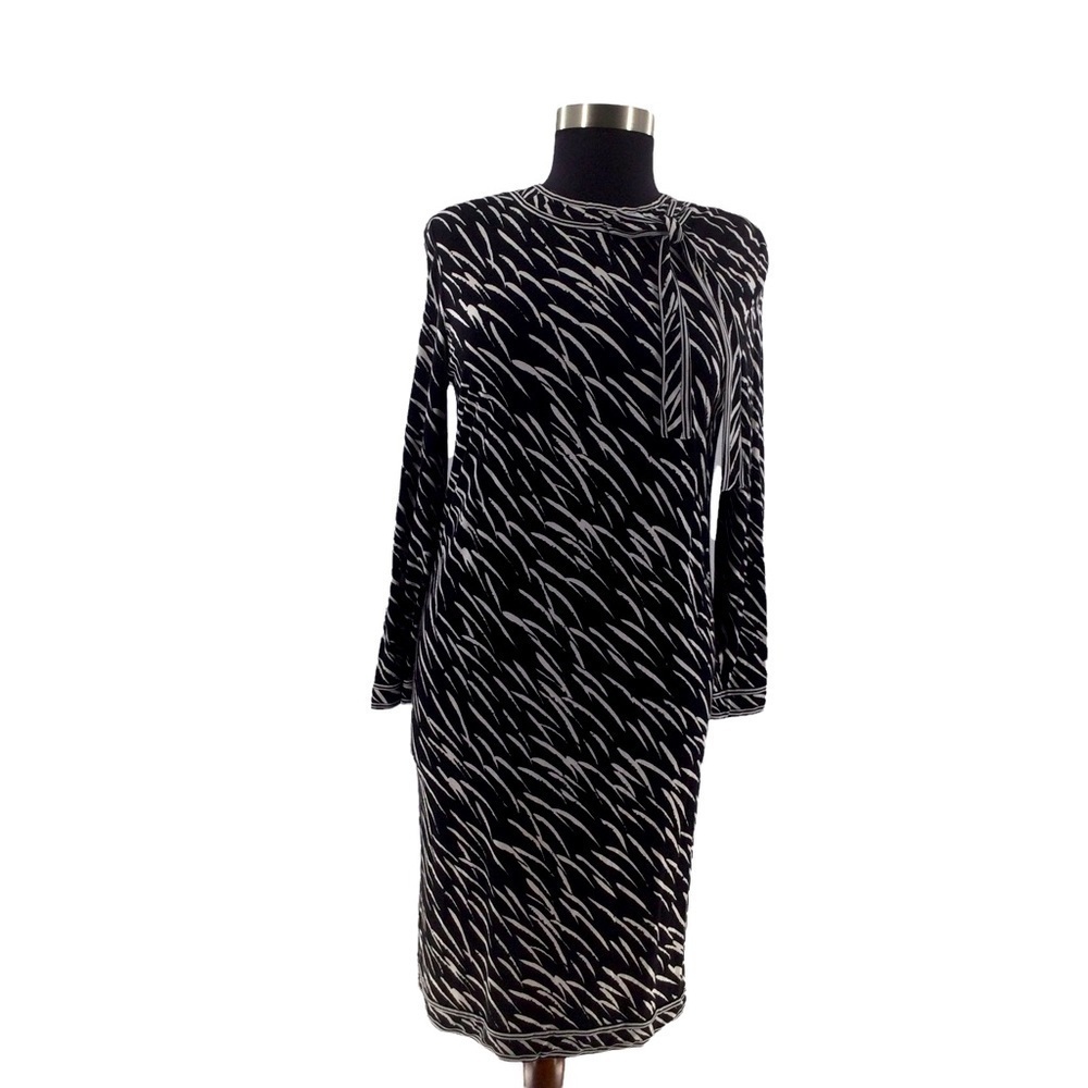 Vintage ROBERT‎ JANAN design by EVA  1980s Black and White Dress